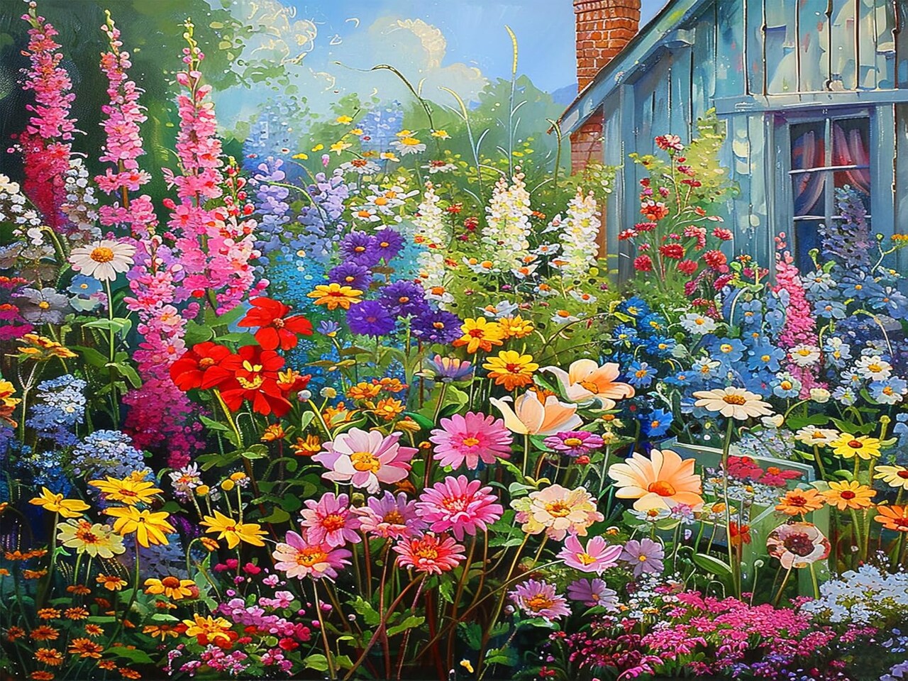 Flowers Diamond Painting Kits for Adults, Wild Flowers Diamond Art Kits Full Drill Diamond Gem Art Painting Kits